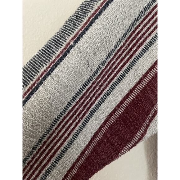 American Crown Baja Hoodie XL Pullover Striped Surf Rug Knit Gray Maroon Pocket - Picture 10 of 11